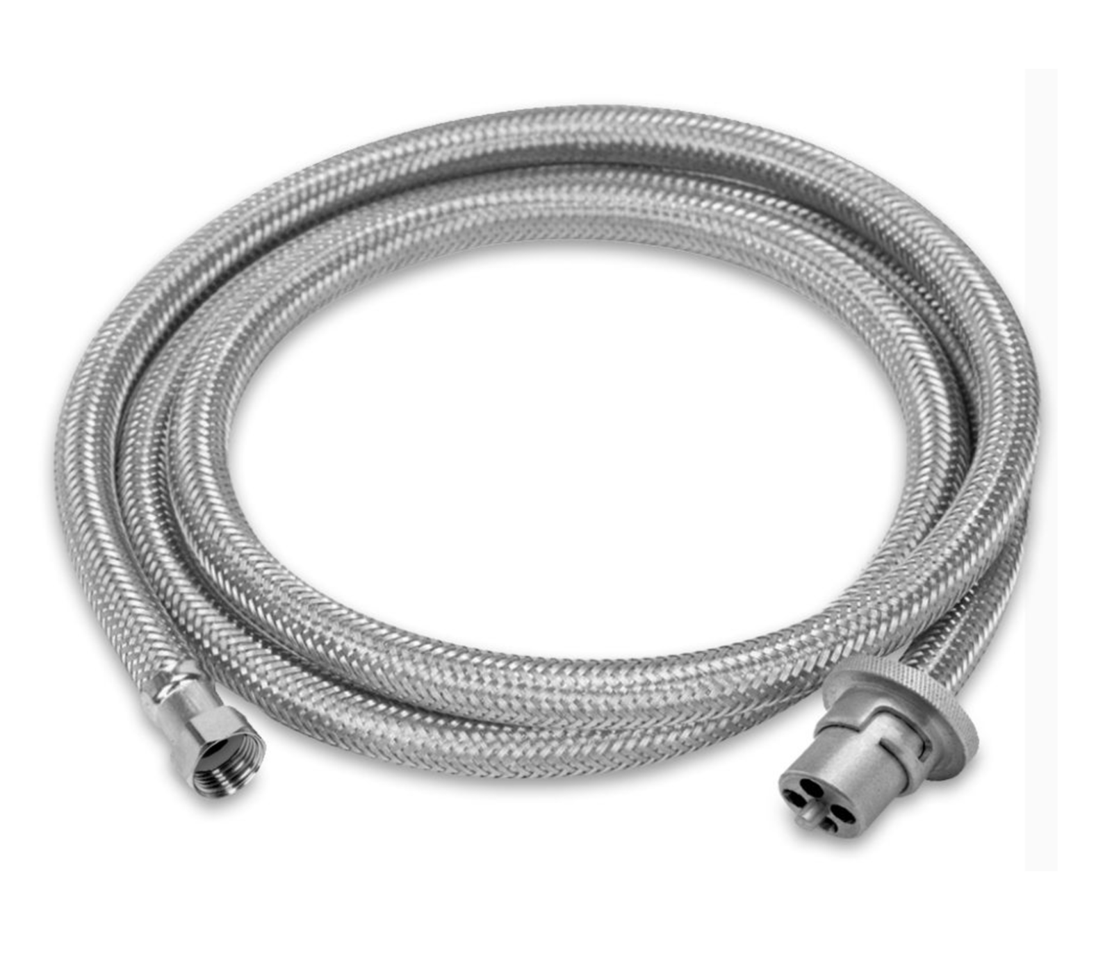 2MTR STAINLESS STEEL BRAIDED GAS HOSE 3/8 BSP W/ BAYONET COUPLING NATURAL & LPG 