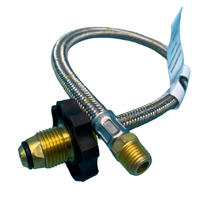 600mm Gas Hose – 1/4MNPT Pigtail WITH HAND WHEEL– Single Bottle