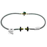 CARAVAN MANUAL CHANGEOVER TAP AND 600mm GAS FLEXI PIGTAIL KIT. SUPPLIED LOOSE