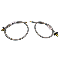 2 X 900mm BRAIDED GAS PIGTAILS. 1/4" INVERTED FLARE TO SUIT TWIN GAS CYLINDERS
