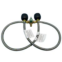NEW TYPE 27 ( LCC27 ) , 2 X 900mm X 1/4 INVERTED FLARE FLEXI PIGTAILS AND MANUAL CHANGEOVER VALVE KIT.  THIS IS KIT SUPPLIED UNASSEMBLED.  AS FROM APR