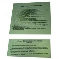 LPG Consumer Instruction Plates