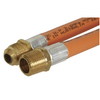 1200mm 3/8 Male SAE x 3/8 Male BSP High Pressure Gas Hose Orange