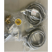 Single to Dual Gas Bayonet Double Adapter  Caravans, 2 x  HOSE 3m SAE Weber