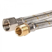 1.2m Stainless Steel Braided LPG / Natural Gas Hose 1/2 Inch BSP