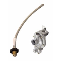 CARAVAN LPG TWIN 2 STAGE REGULATOR WITH 450MM HANDWHEEL FLEXIBLE PIGTAIL-1322A