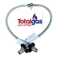 CARAVAN BRAIDED GAS PIGTAIL KIT CHANGEOVER TWIN CYL POL - 1/4 INV FLARE 600mm