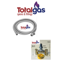 Single to Dual Gas Bayonet Double Adapter  Caravans, 1 x  HOSE 2m SAE Weber