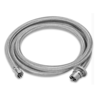 2MTR STAINLESS STEEL BRAIDED GAS HOSE 3/8 BSP W/ BAYONET COUPLING NATURAL & LPG