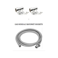 3M STAINLESS STEEL BRAIDED GAS HOSE 3/8" BSP X BAYONET COUPLING 2 FLOOR SOCKETS