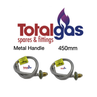 Pigtail Gas Hose for Caravan House  SS Braided 450mm With Metal Handle Australia
