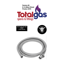 PALOMA  LPG  NATURAL GAS HEATER 3/8" BSP S STEEL BRAIDED HOSE WITH BAYONET 3M