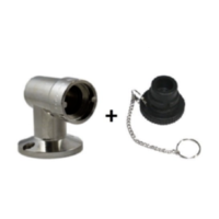 CARAVAN GAS BAYONET FLOOR SOCKET PLUS PLUG CHROME 90 DEG 1/2" FBSP CAMPER