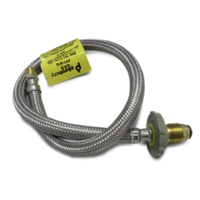 LPG BRAIDED GAS HOSE PIGTAIL FOR CARAVAN HANDWHEEL POL 1/4 INV 450mm Jayco
