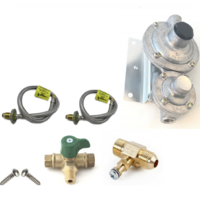 Caravan LPG Gas Bottle 2 Stage Regulator Dual Cylinders Camper Motorhome 250mj