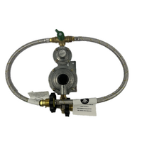 LPG REGULATOR KIT TWIN/DUAL STAGE 250MJ SUIT 450mm Hoses CARAVAN AND HOME USE (W/FLEX HANDWHEEL)