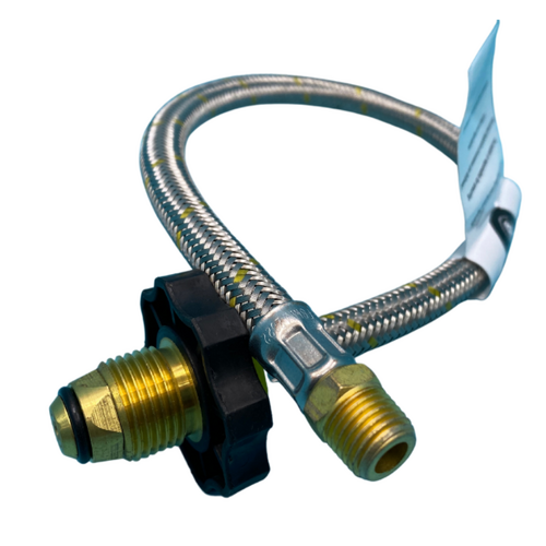 600mm Gas Hose – 1/4MNPT Pigtail WITH HAND WHEEL– Single Bottle