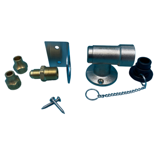 CARAVAN BBQ CHROME GAS BAYONET FLOOR SOCKET KIT. (Supplied as a loose parts kit).
