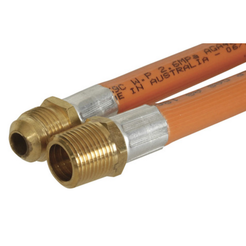 1200mm 3/8 Male SAE x 3/8 Male BSP High Pressure Gas Hose Orange