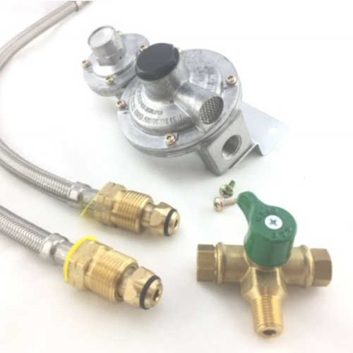 LPG DUAL MANUAL GAS REGULATOR KIT- DOUBLE BOTTLE - Suit Caravan Home Use 2 stage 450mm Hoses