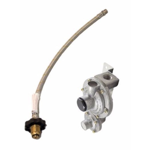 CARAVAN LPG TWIN 2 STAGE REGULATOR WITH 450MM HANDWHEEL FLEXIBLE PIGTAIL-1322A