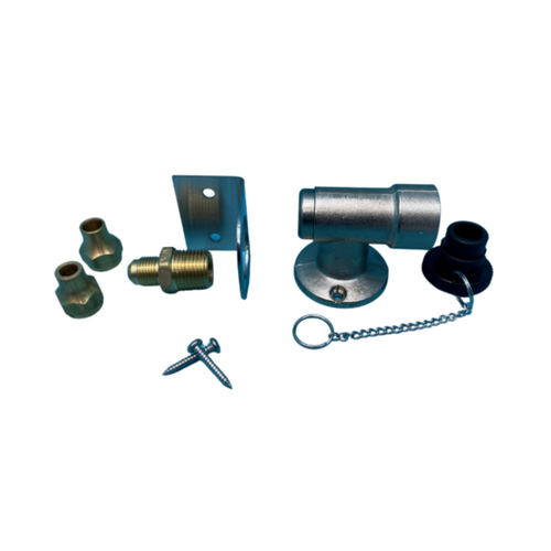 CARAVAN BBQ CHROME GAS BAYONET FLOOR SOCKET KIT. (Supplied as a loose parts kit)