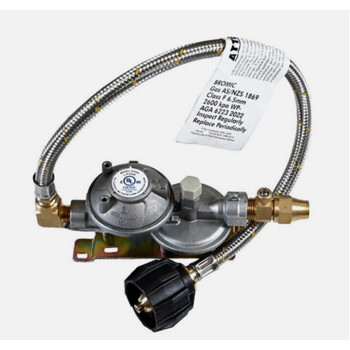 Single LCC27 Gas Cylinder Regulator Kit (LPG) 450mm hose and Test Point
