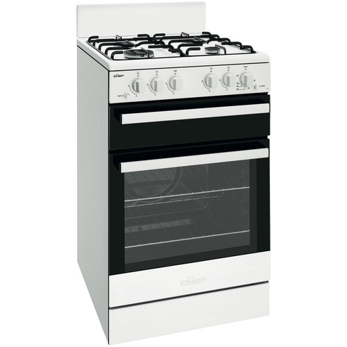 CHEF CFG503wa NATURAL GAS OVEN 540mm WHITE UPRIGHT