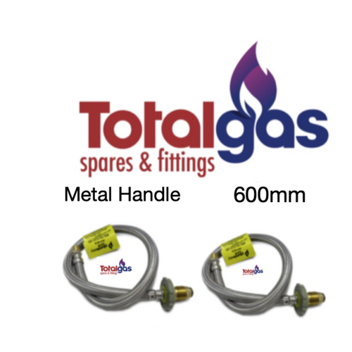 Pigtail Gas Hose for Caravan House  SS Braided 600mm With Metal Handle Australia