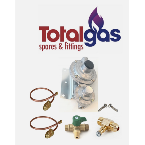 Caravan LPG Gas Bottle 2 Stage Regulator Dual Cylinders Camper Trailer Motorhome with Test Point