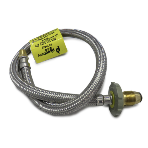 LPG BRAIDED GAS HOSE PIGTAIL FOR CARAVAN HANDWHEEL POL 1/4 INV 600mm Jayco