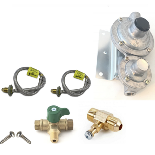 Caravan LPG Gas Bottle 2 Stage Regulator Dual Cylinders Camper Motorhome 250mj