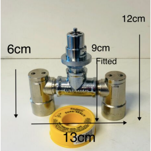 Single to Dual Gas Bayonet Double Adapter (Disassembled)